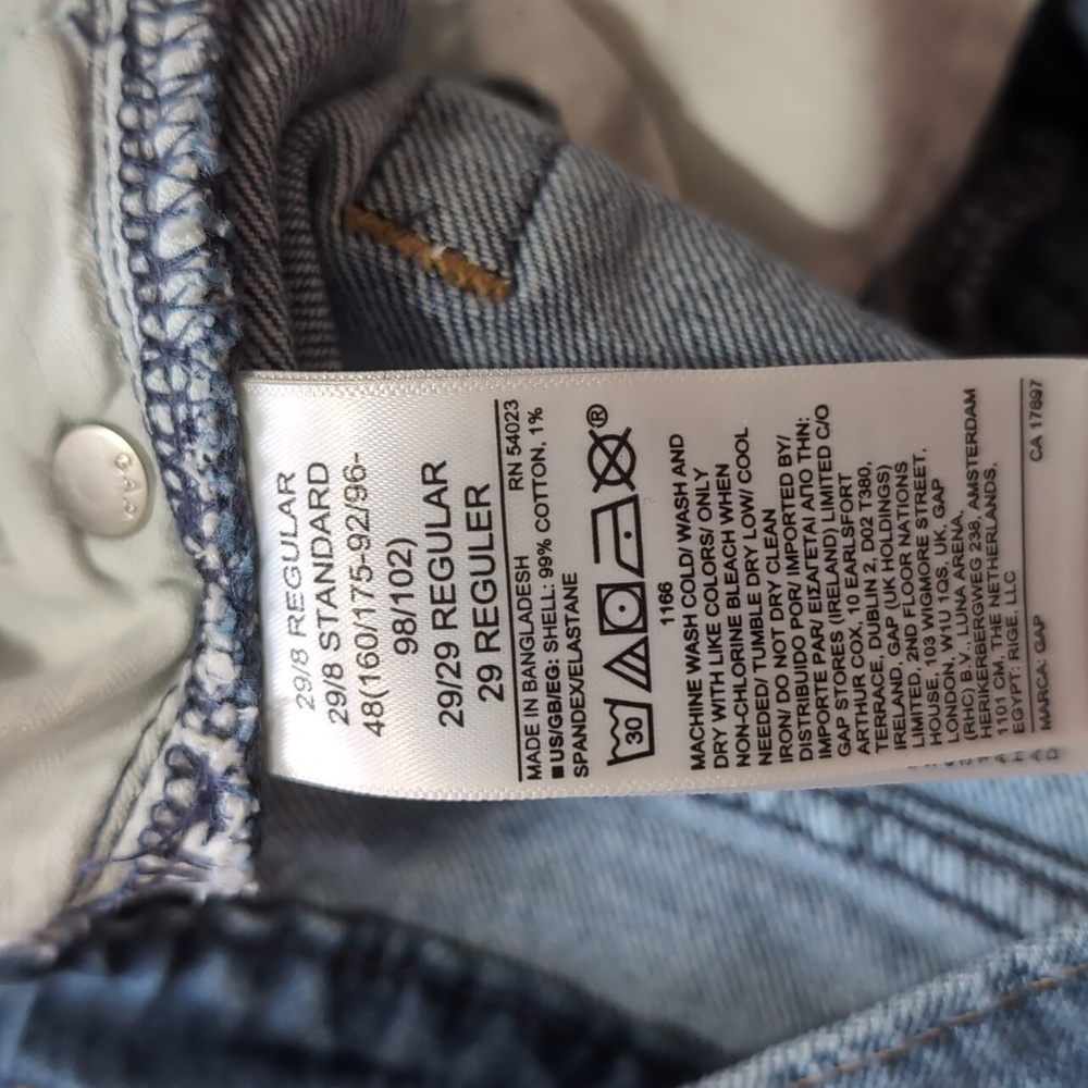 Gap Loose Fit High Rise Frayed Hem Blue Denim Crop Jeans Size 29 - Picture 9 of 13